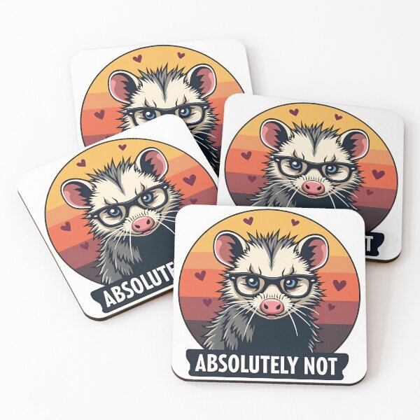 Item preview, Funny Anti-Valentine Opossum Sticker - Absolutely Not Sarcastic Possum Art designed and sold by The Grumpy Pet Club.