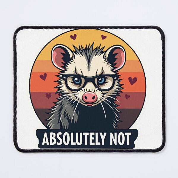 Item preview, Funny Anti-Valentine Opossum Sticker - Absolutely Not Sarcastic Possum Art designed and sold by The Grumpy Pet Club.