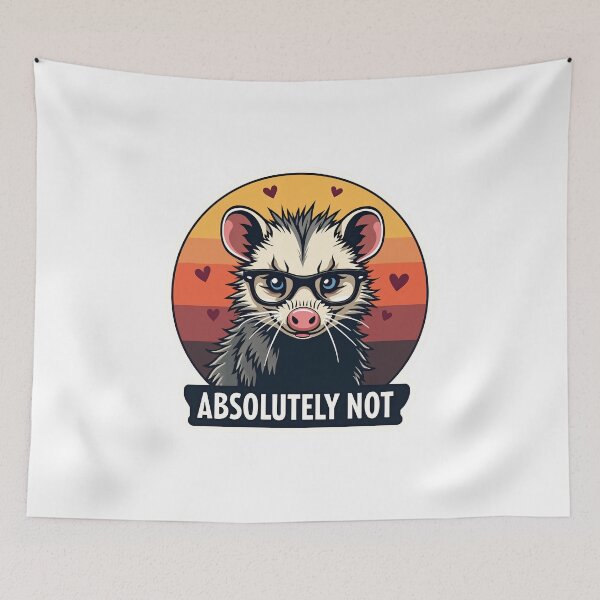 Item preview, Funny Anti-Valentine Opossum Sticker - Absolutely Not Sarcastic Possum Art designed and sold by The Grumpy Pet Club.