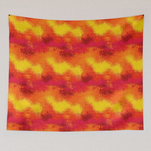 Item preview, Citrus Halftone Grunge Gradient Burst Pattern designed and sold by bubblegoth.