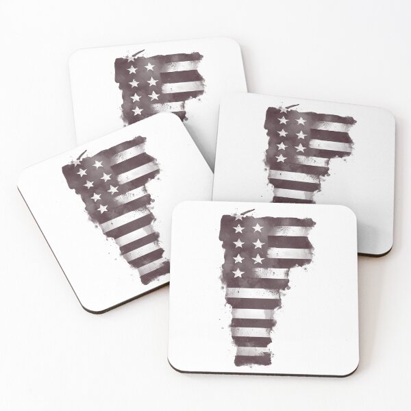 Item preview, Vermont State Stars & Stripes Silhouette – Black and White designed and sold by Paper Drip.