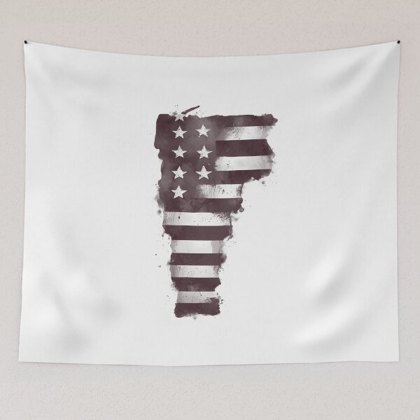 Item preview, Vermont State Stars & Stripes Silhouette – Black and White designed and sold by Paper Drip.