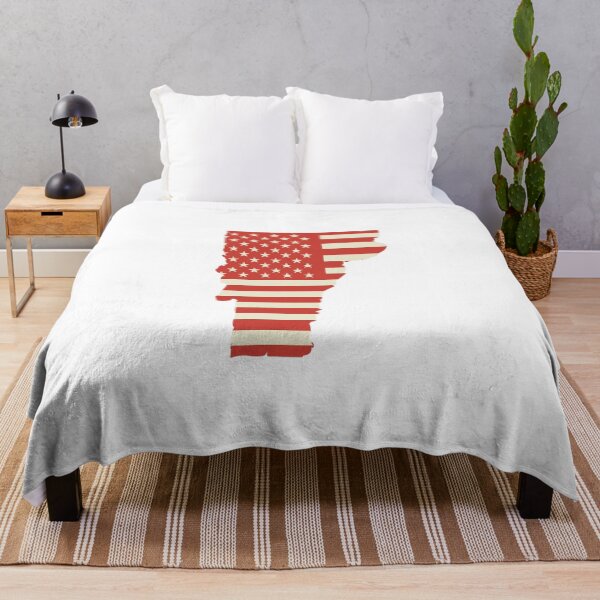 Item preview, Vermont USA Flag Silhouette – Stars and Stripes State Outline designed and sold by Paper Drip.