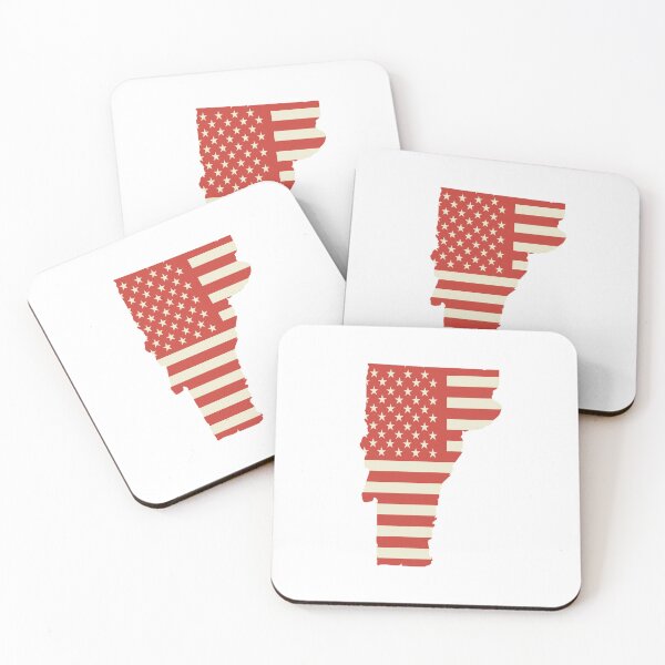 Item preview, Vermont USA Flag Silhouette – Stars and Stripes State Outline designed and sold by Paper Drip.