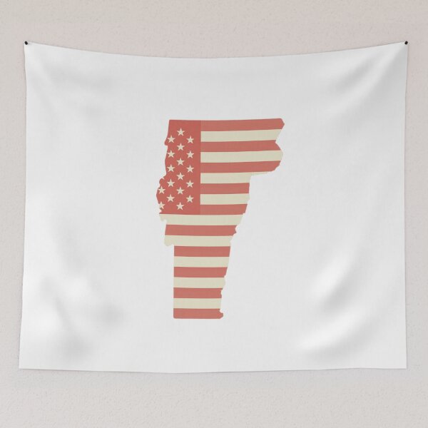 Item preview, Vermont USA Flag Silhouette – Stars and Stripes State Outline designed and sold by Paper Drip.