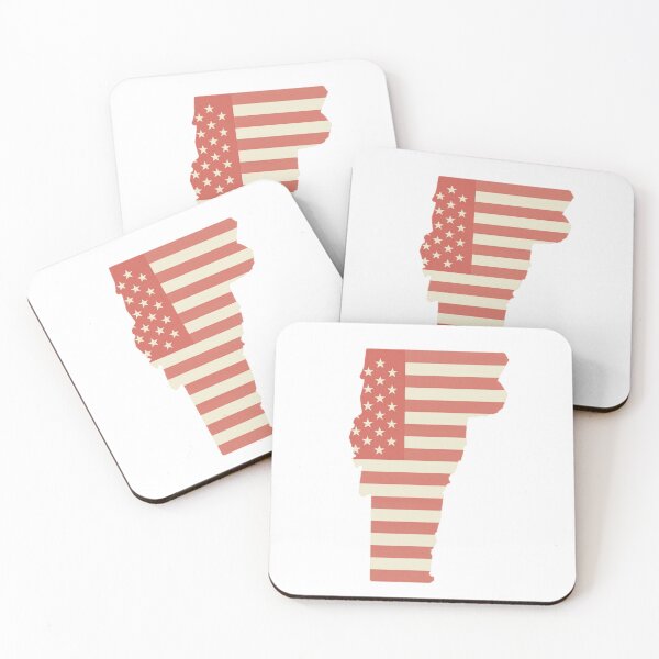 Item preview, Vermont USA Flag Silhouette – Stars and Stripes State Outline designed and sold by Paper Drip.