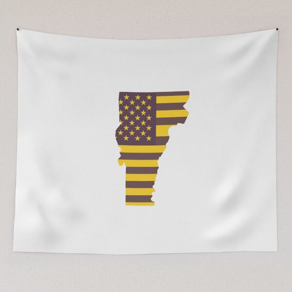 Item preview, Vermont USA Flag Silhouette – Stars and Stripes State Outline designed and sold by Paper Drip.