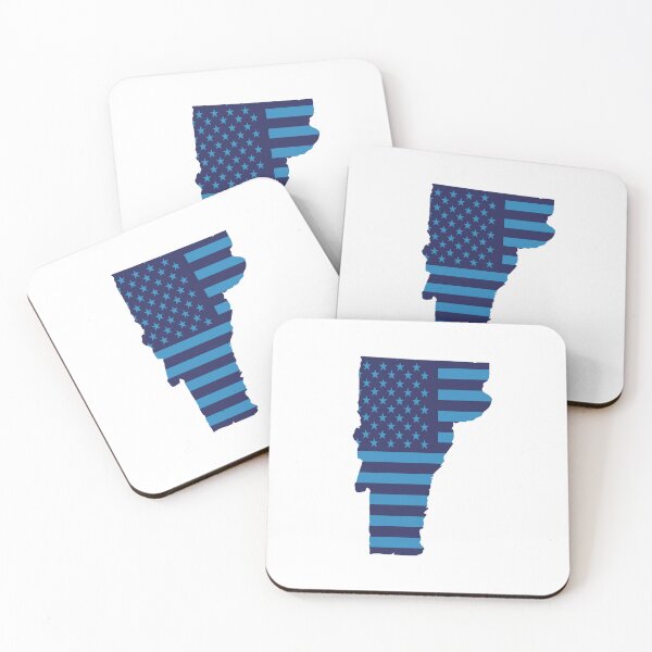 Item preview, Vermont USA Flag Silhouette – Stars and Stripes State Outline designed and sold by Paper Drip.