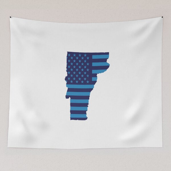 Item preview, Vermont USA Flag Silhouette – Stars and Stripes State Outline designed and sold by Paper Drip.