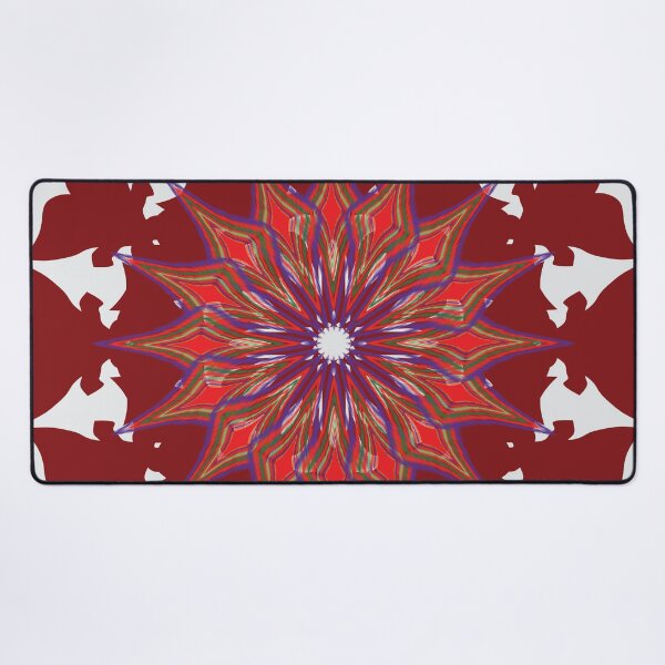 Item preview, : Red Floral Geometric Mandala Pattern designed and sold by OIL Pattern Design .