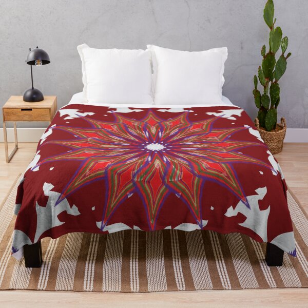 Item preview, : Red Floral Geometric Mandala Pattern designed and sold by OIL Pattern Design .