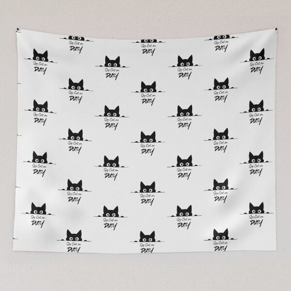 Item preview, Spy Cat in Hiding – Funny Cat Design designed and sold by MarWachaN.