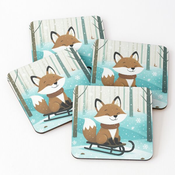 Item preview, A Fox on a Snow Slide.r. designed and sold by Zofia Sosnecka.