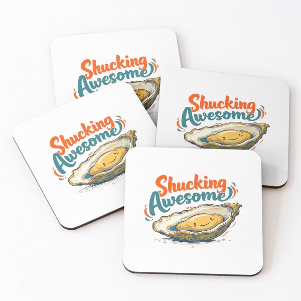 Item preview, Shucking Awesome Funny Happy Oyster Food Pun designed and sold by TeeARTHY.