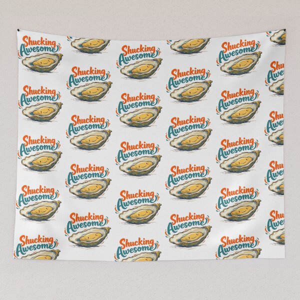 Item preview, Shucking Awesome Funny Happy Oyster Food Pun designed and sold by TeeARTHY.
