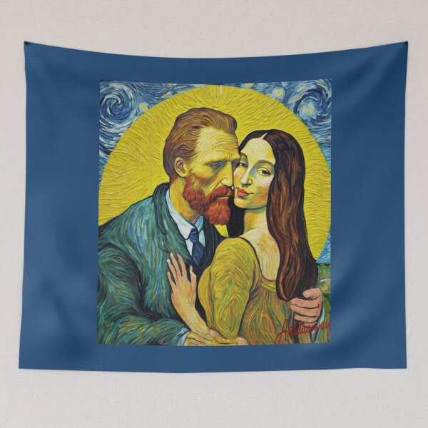 Item preview, "Van Gogh and the Mona Lisa: An Artistic Embrace" designed and sold by Artisticanvas.