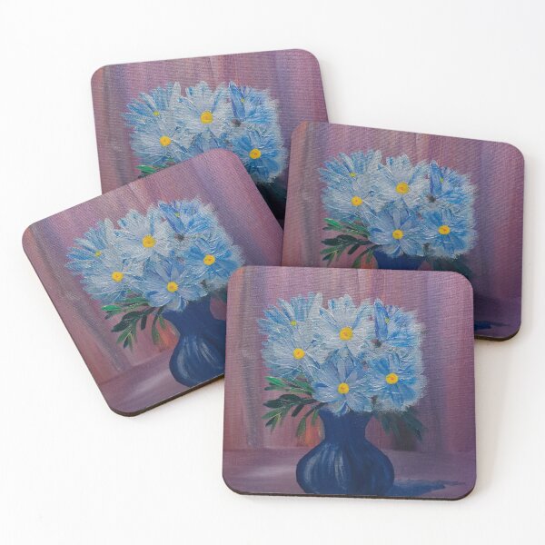 Item preview, Twilight Serenity: Blue Daisies on Purple Background designed and sold by kkartwork.
