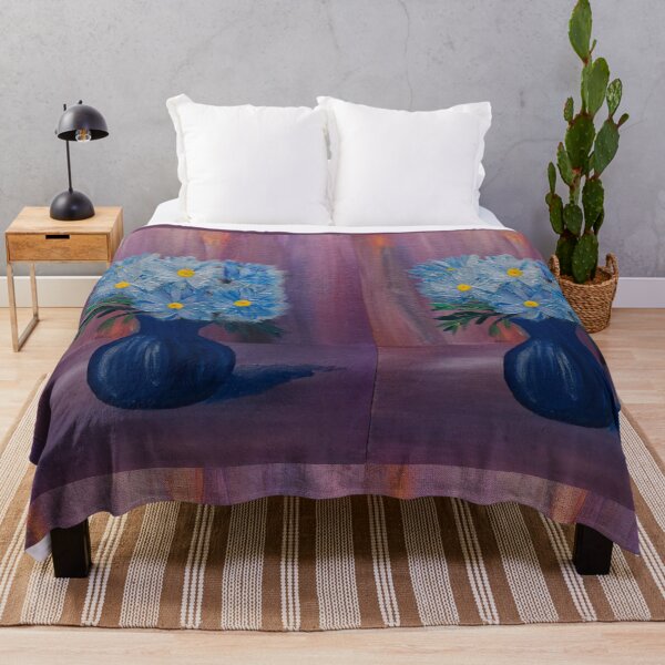 Item preview, Twilight Serenity: Blue Daisies on Purple Background designed and sold by kkartwork.