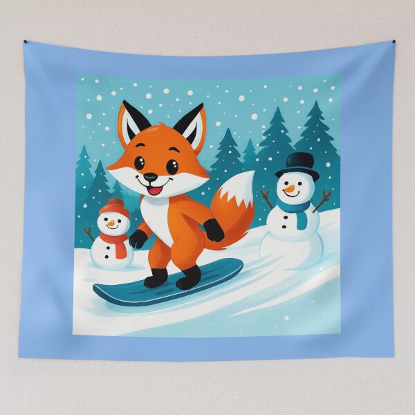 Item preview,  A Fox on a Snow Slide.r. designed and sold by Zofia Sosnecka.