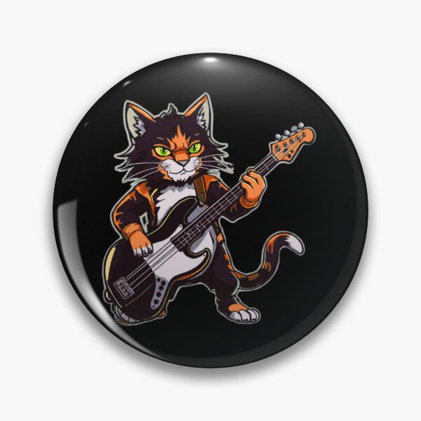 Item preview, Cat Bass Guitar Rock T-Shirt | Animal Noise Music Illustration designed and sold by GreennieArt.
