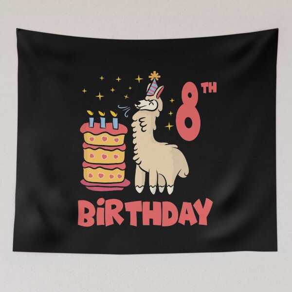 Item preview, Cute Llama 8th Birthday - Alpaca Birthday Cake designed and sold by PrintPress.