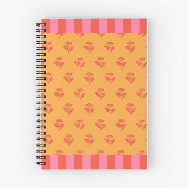 Item preview, Eclectic Cottage Floral Stripe Pattern in Orange Yellow Pink designed and sold by kierkegaard.