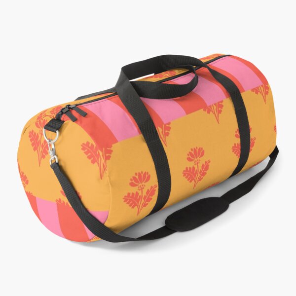 Item preview, Eclectic Cottage Floral Stripe Pattern in Orange Yellow Pink designed and sold by kierkegaard.
