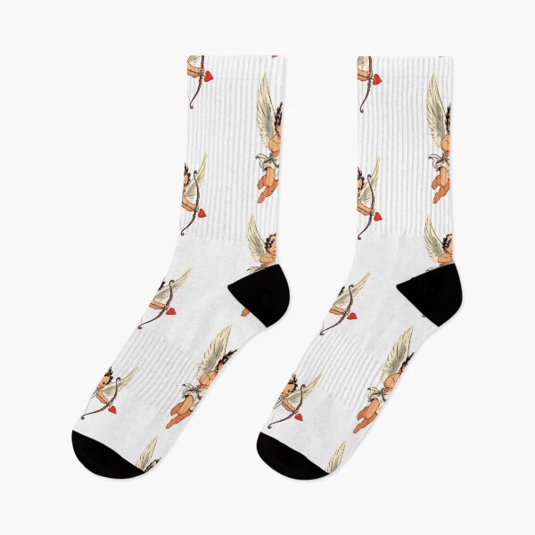 Item preview, Cute flying baby with wings holding arrows and hearts in a colorful background designed and sold by SpaceartLilu.