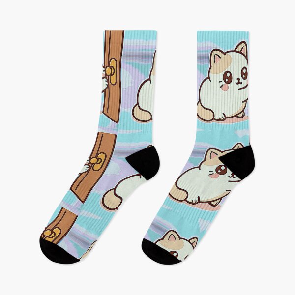 Item preview, Kawaii Cat Loaf Pulling the Door – Cute Sticker Design designed and sold by LuxuryApparels.