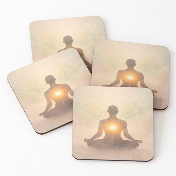 Item preview, Radiant Stillness – Meditative Silhouette with Heart Light designed and sold by Cristhian Almanza.