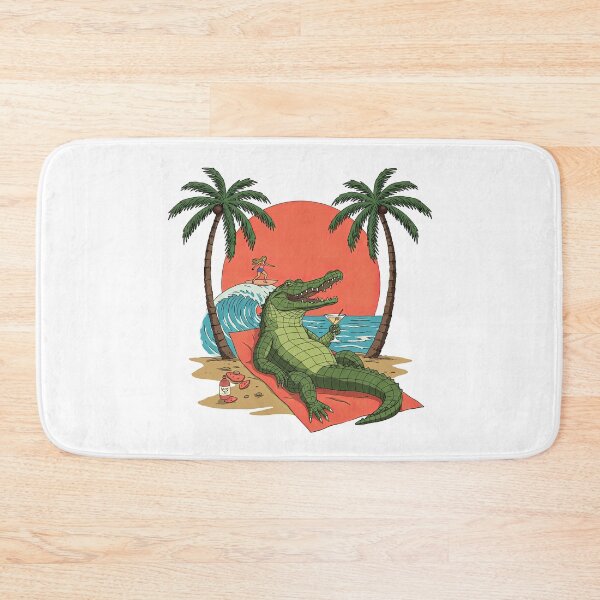 Item preview, Alligator Sunbathing on Beach Tropical Vacation designed and sold by TeeARTHY.