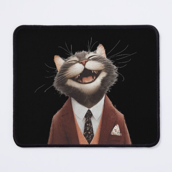 Item preview, Laughing Gentleman Cat in Vintage Suit Illustration designed and sold by PluffyPanda.