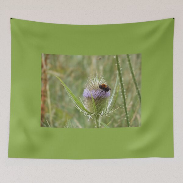 Item preview, Beautiful bee on purple thistle designed and sold by derbyshireduck.