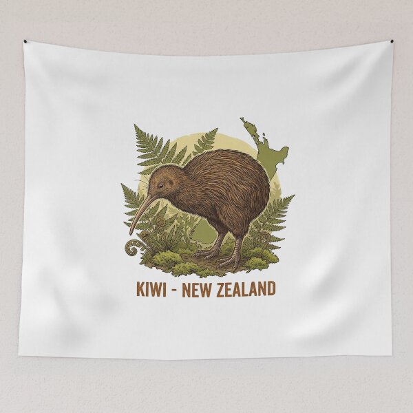 Item preview, New Zealand Kiwi Bird - Native Wildlife Illustration designed and sold by Tamer ⭐⭐⭐⭐⭐.