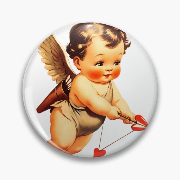 Item preview, Copy of Cute flying baby with wings holding arrows and hearts in a colorful background designed and sold by SpaceartLilu.