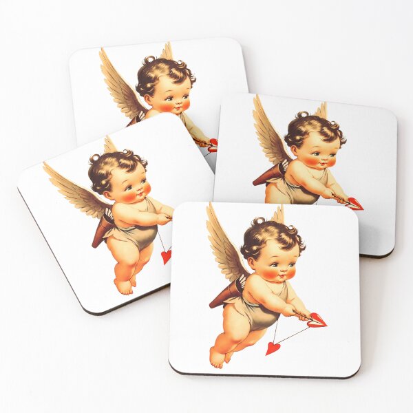 Item preview, Copy of Cute flying baby with wings holding arrows and hearts in a colorful background designed and sold by SpaceartLilu.