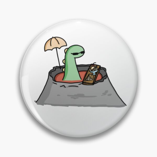 Artikelvorschau, Cooler Dinosaurier im Vulkan – Lustige Dino-Illustration entworfen und verkauft von designedwLUV.