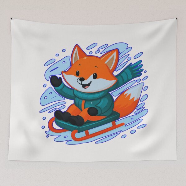 Item preview,  A Fox on a Snow Slide.r. designed and sold by Zofia Sosnecka.