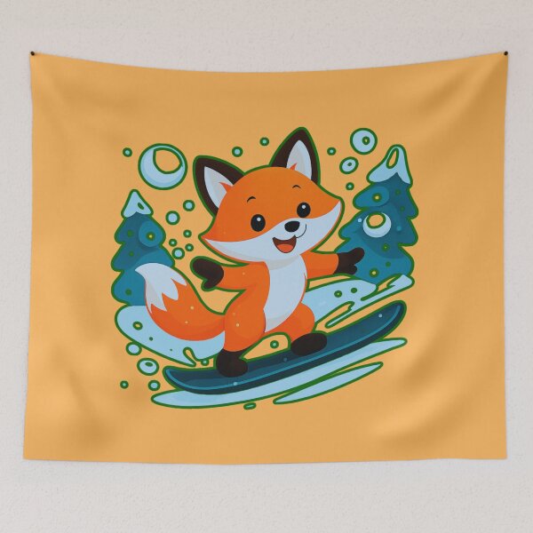 Item preview,  A Fox on a Snow Slide.r. designed and sold by Zofia Sosnecka.