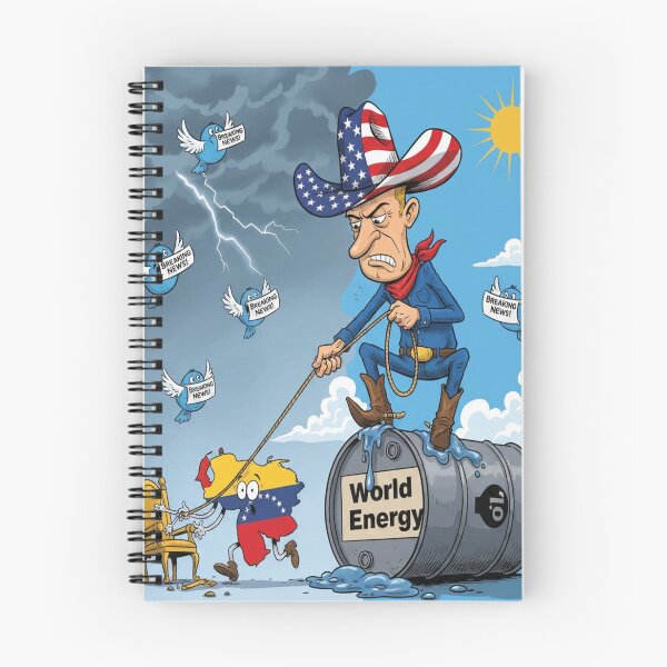 Item preview, Political Cartoon – Global Energy Control and Venezuela Oil Satire Illustration designed and sold by AkkoAkko.