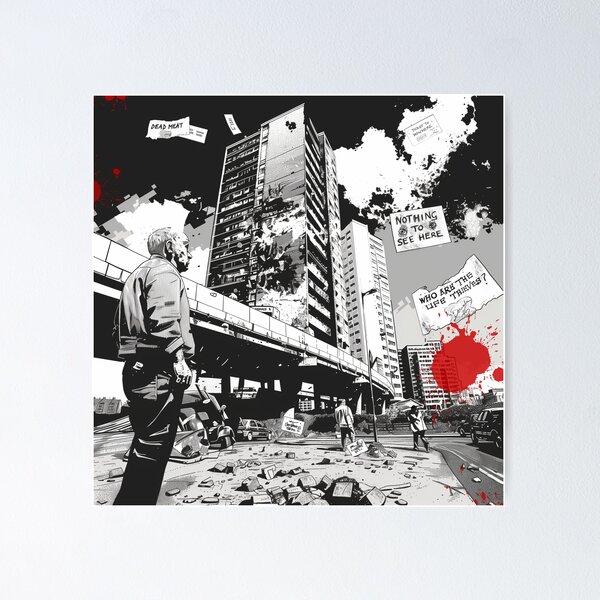 Nothing to See Here Urban Brutalism Protest Collage by iServalan  Poster