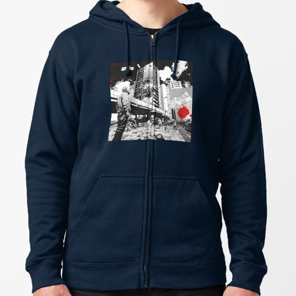 Nothing to See Here Urban Brutalism Protest Collage by iServalan  Zipped Hoodie