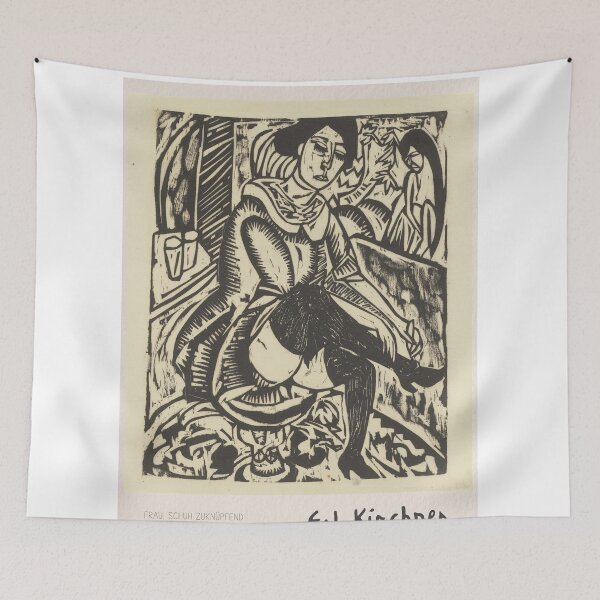 Item preview, Ernst Ludwig Kirchner Woman Tying Shoe designed and sold by LaFabricaArt.