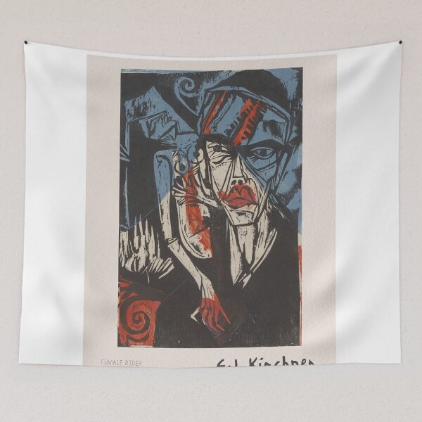 Item preview, Ernst Ludwig Kirchner Female Rider Woodcut designed and sold by LaFabricaArt.