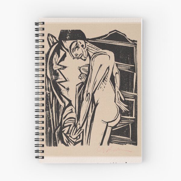 Item preview, Ernst Ludwig Kirchner Nude Interior Woodcut designed and sold by LaFabricaArt.