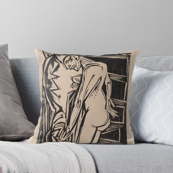 Item preview, Ernst Ludwig Kirchner Nude Interior Woodcut designed and sold by LaFabricaArt.