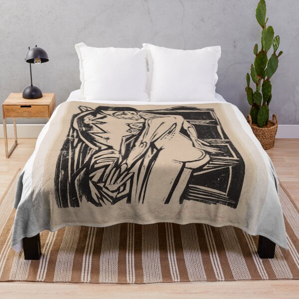Item preview, Ernst Ludwig Kirchner Nude Interior Woodcut designed and sold by LaFabricaArt.