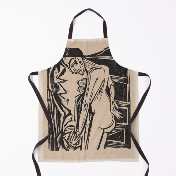 Item preview, Ernst Ludwig Kirchner Nude Interior Woodcut designed and sold by LaFabricaArt.