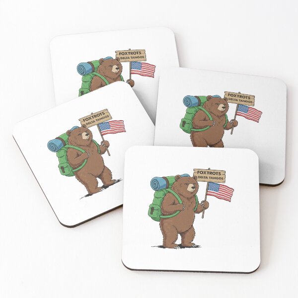 Item preview, Patriot Bear Foxtrots American Flag Hiking designed and sold by TeeARTHY.