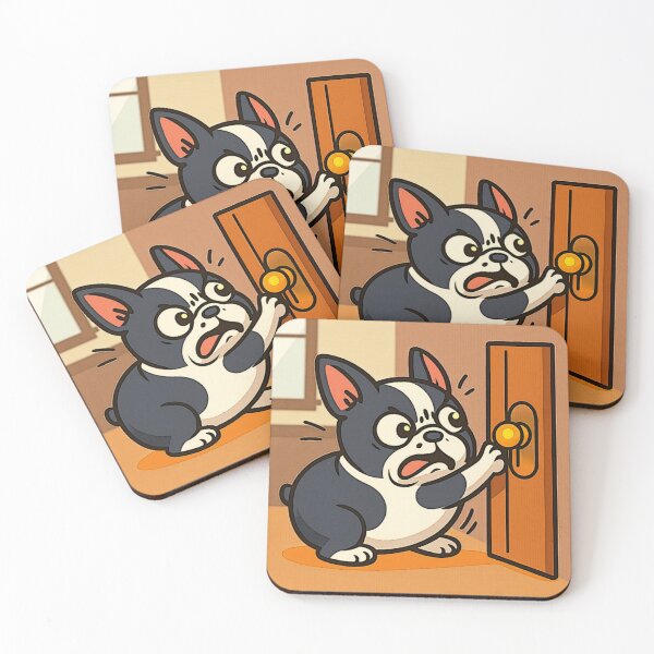 Item preview, Boston Terrier Cartoon Loaf – Dramatic Door Pull designed and sold by LuxuryApparels.